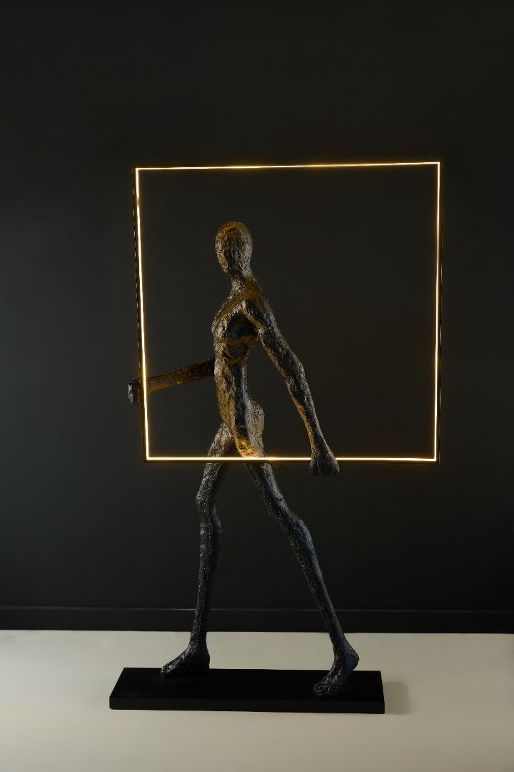 Artistic Figurine Floor Lamp L1100*W350*H2180mm black color