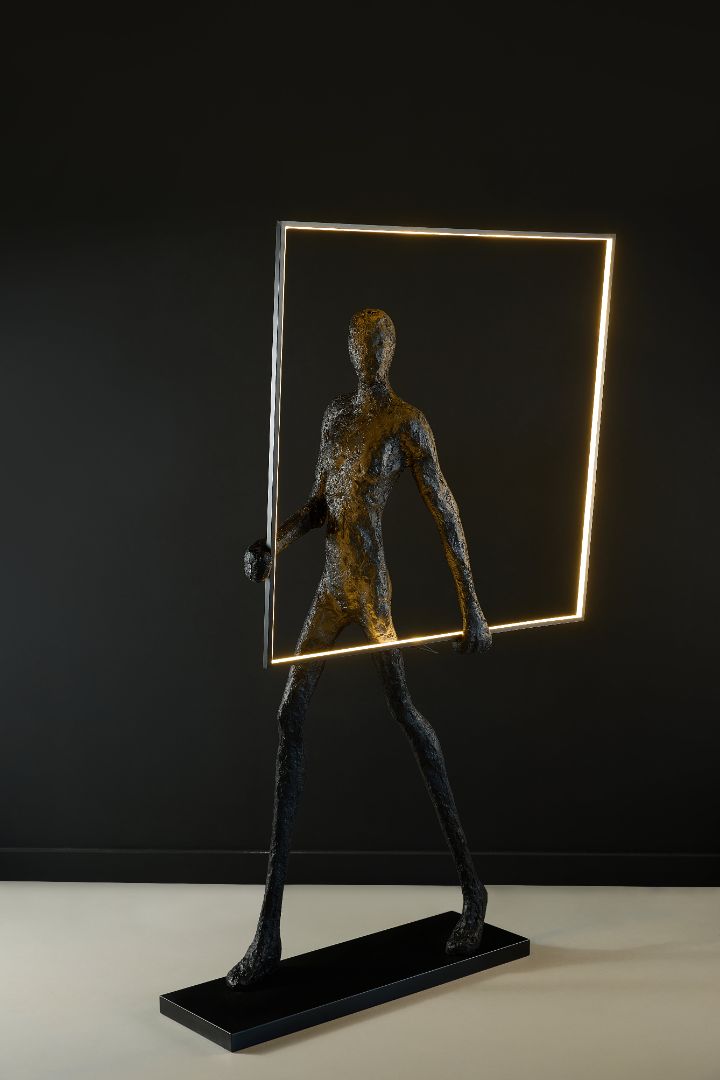 Artistic Figurine Floor Lamp L1100*W350*H2180mm black color