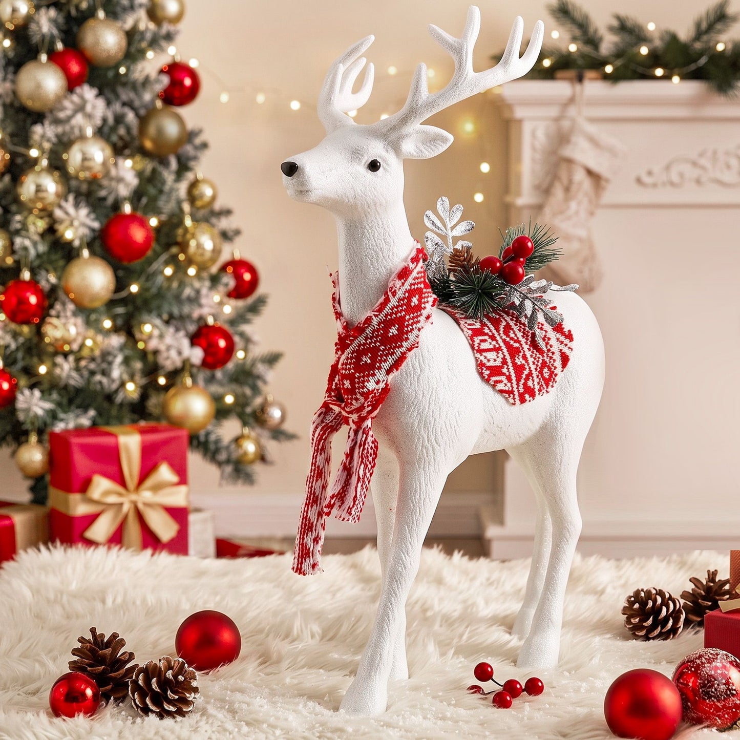 Jingle Jollys Christmas Reindeer 45cm Glitter Deer Ornaments Party Decorations