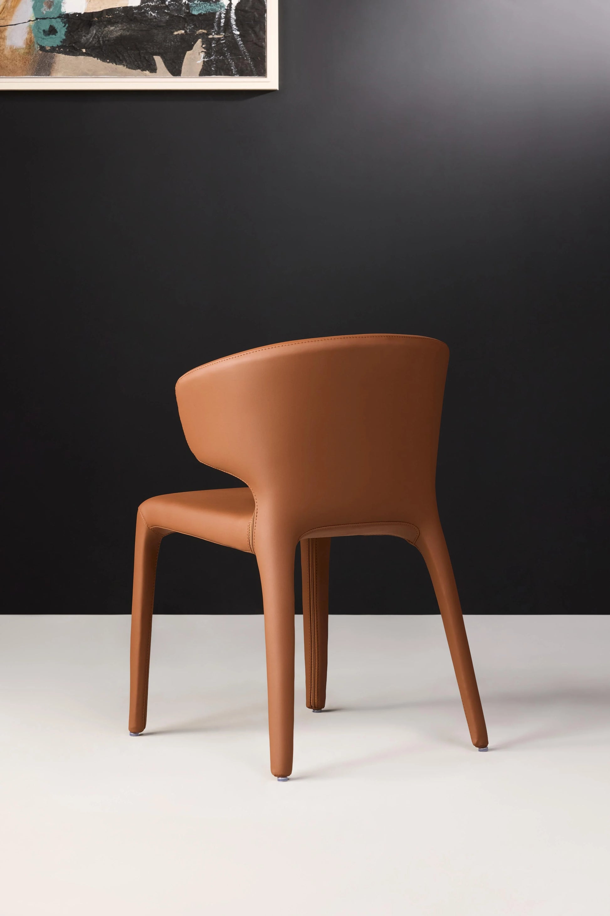 Aya Dining Chair Leather Tan - Back View