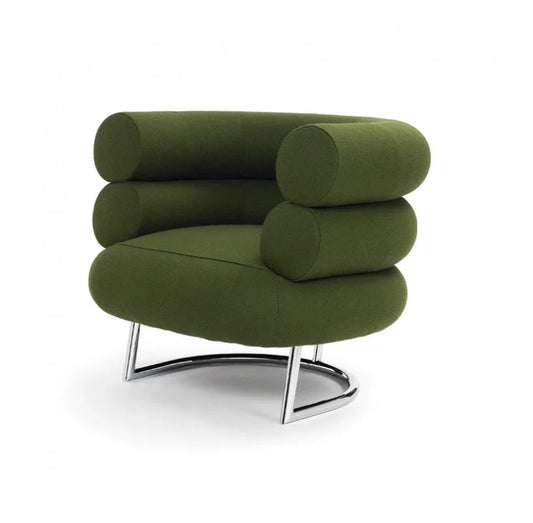 Cliff Teddy Fabric Chair With Stainless Steel Legs - Green