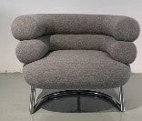 Cliff Teddy Fabric Chair With Stainless Steel Legs - Grey