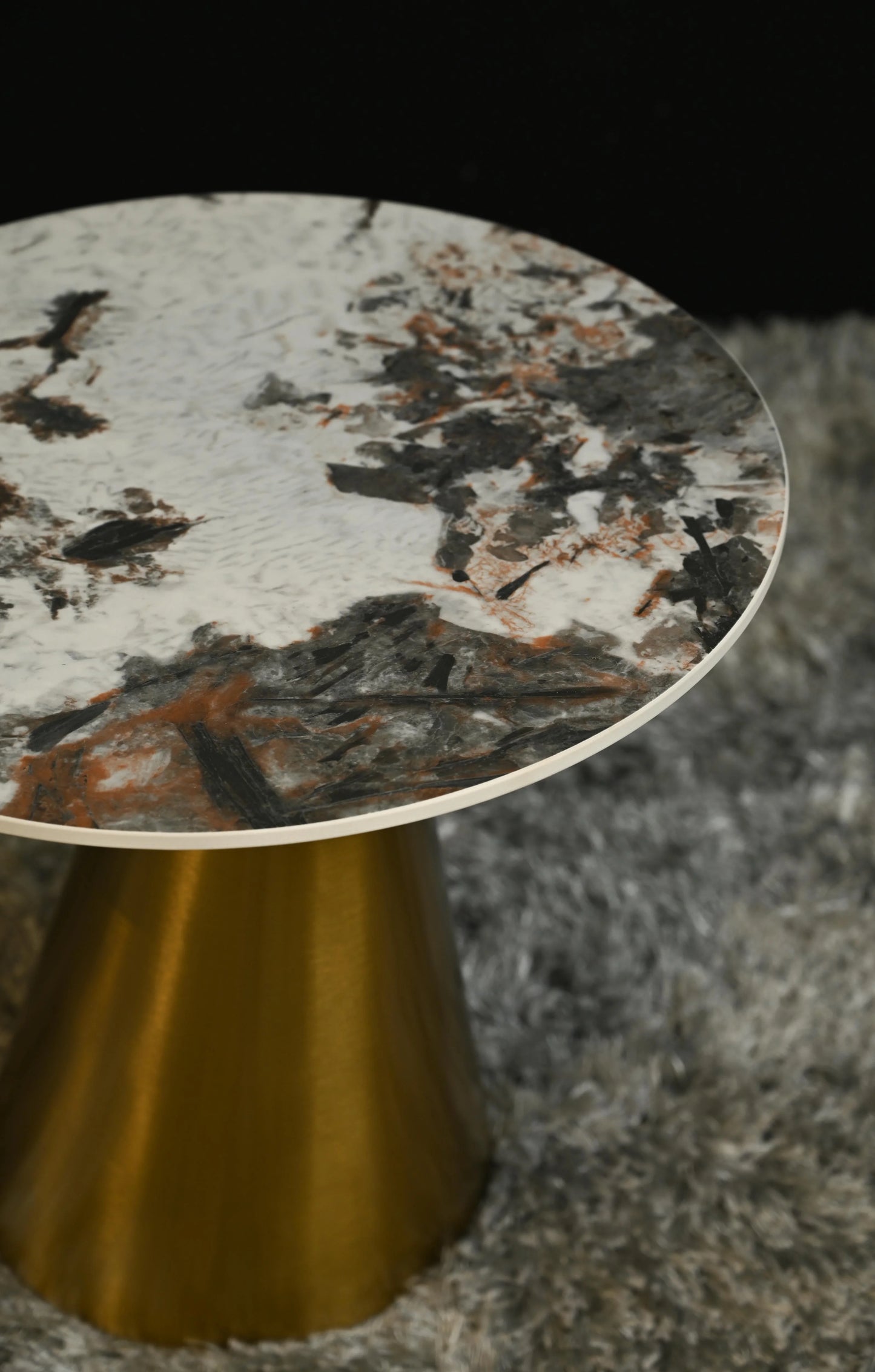 Closeup Deniz Side Table Marble Top View