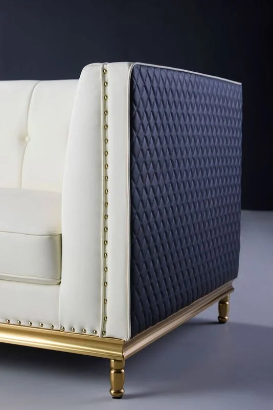 Closeup on Rowan 3 Seater Leather Sofa Footings and Details