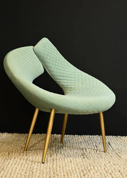 Clover Velvet Open Back Chair - Light Green