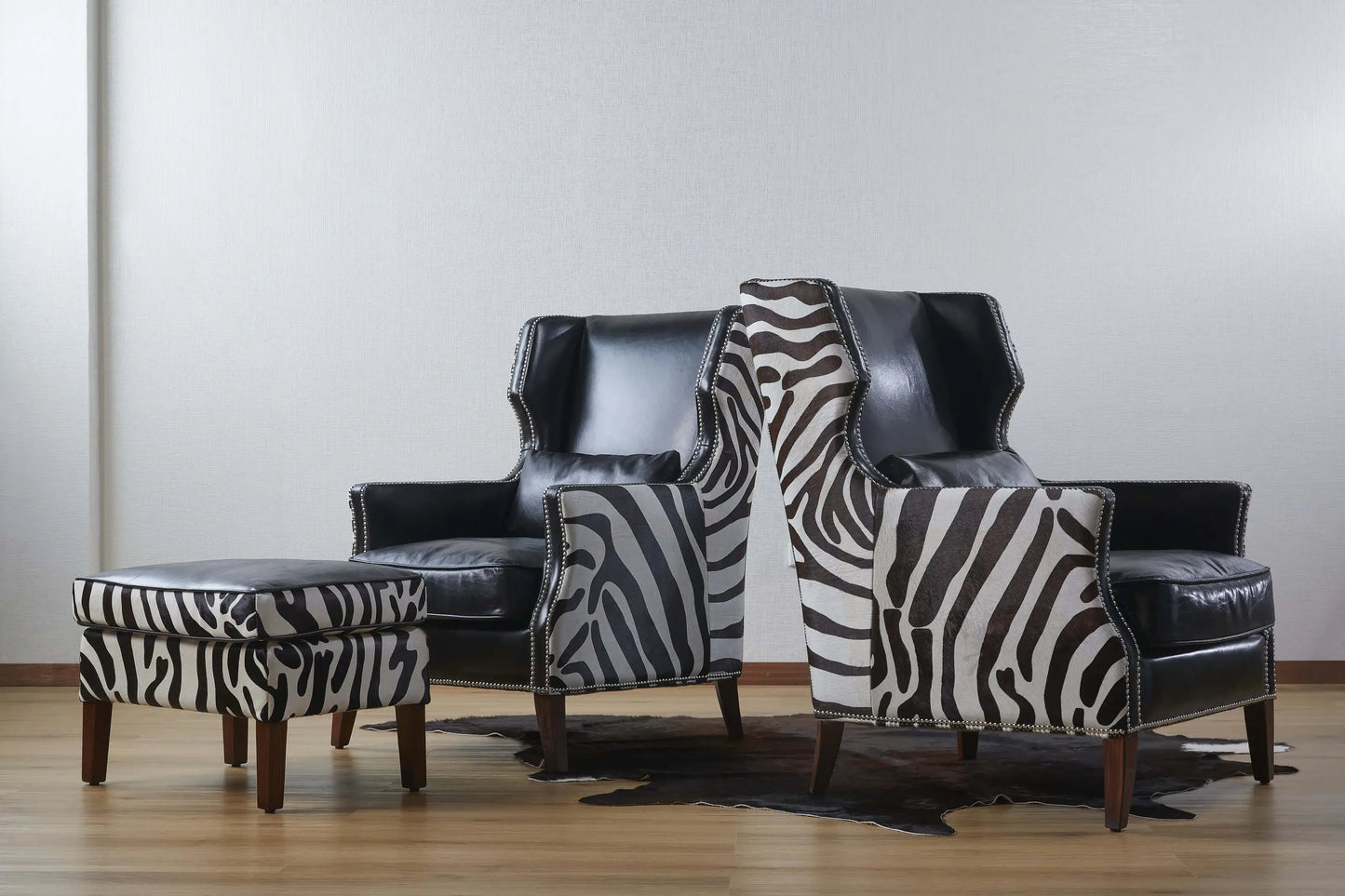 CoCo Style Zebra Chairs & foot rest