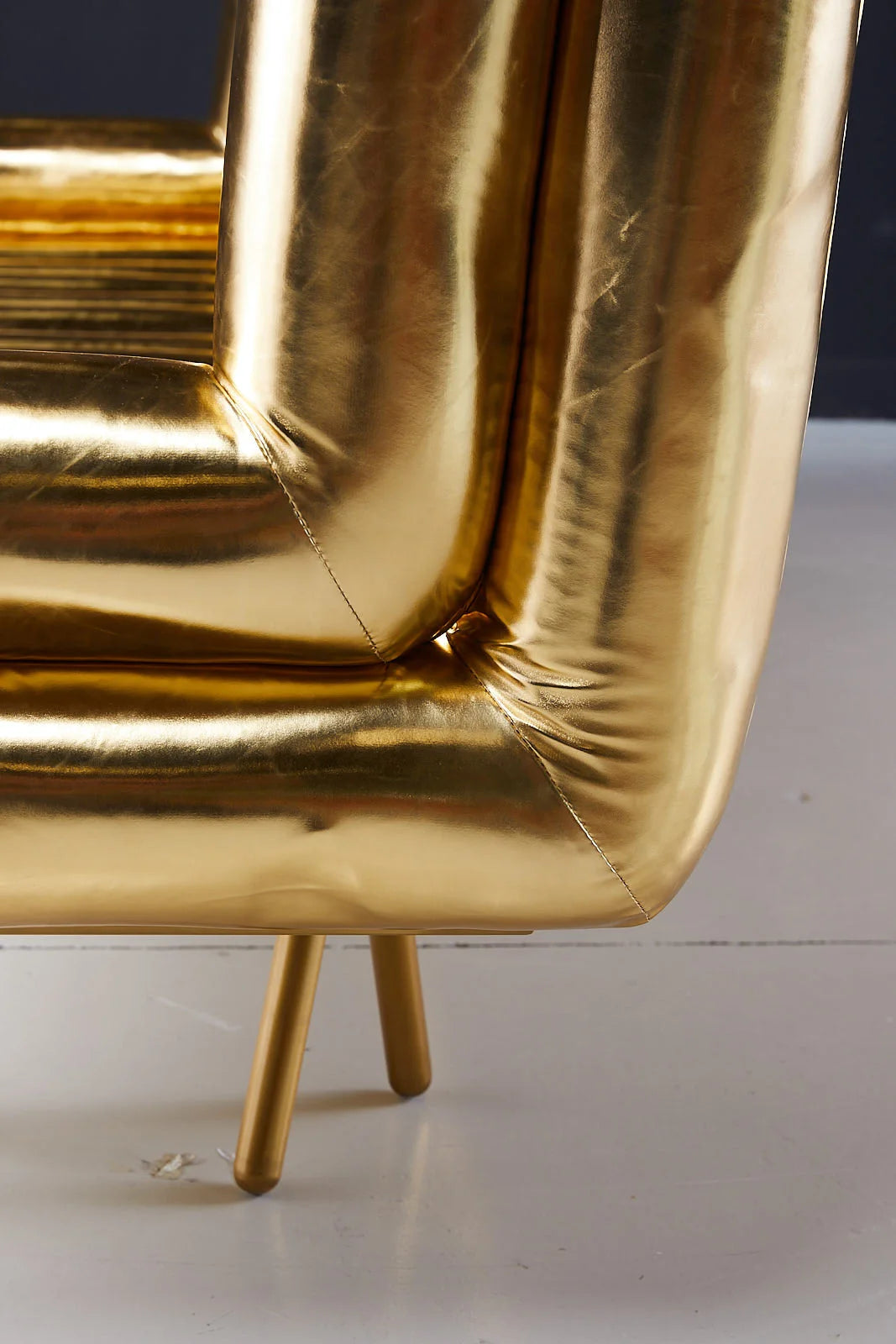 Cordelia Gold Sofa Closeup on Armrest