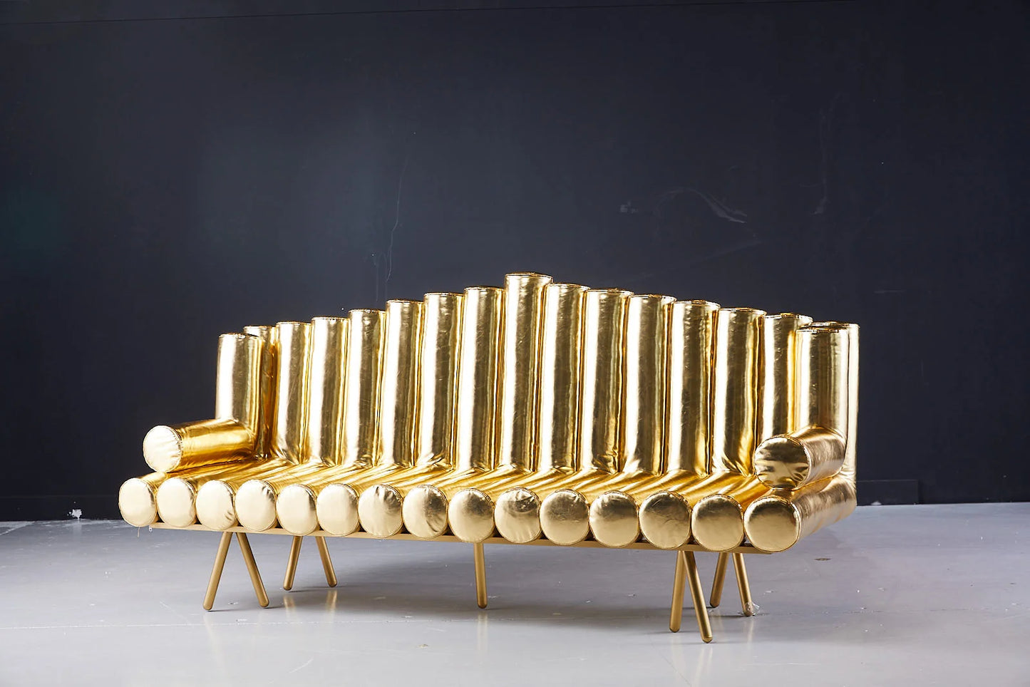 Cordelia Gold Sofa Front View