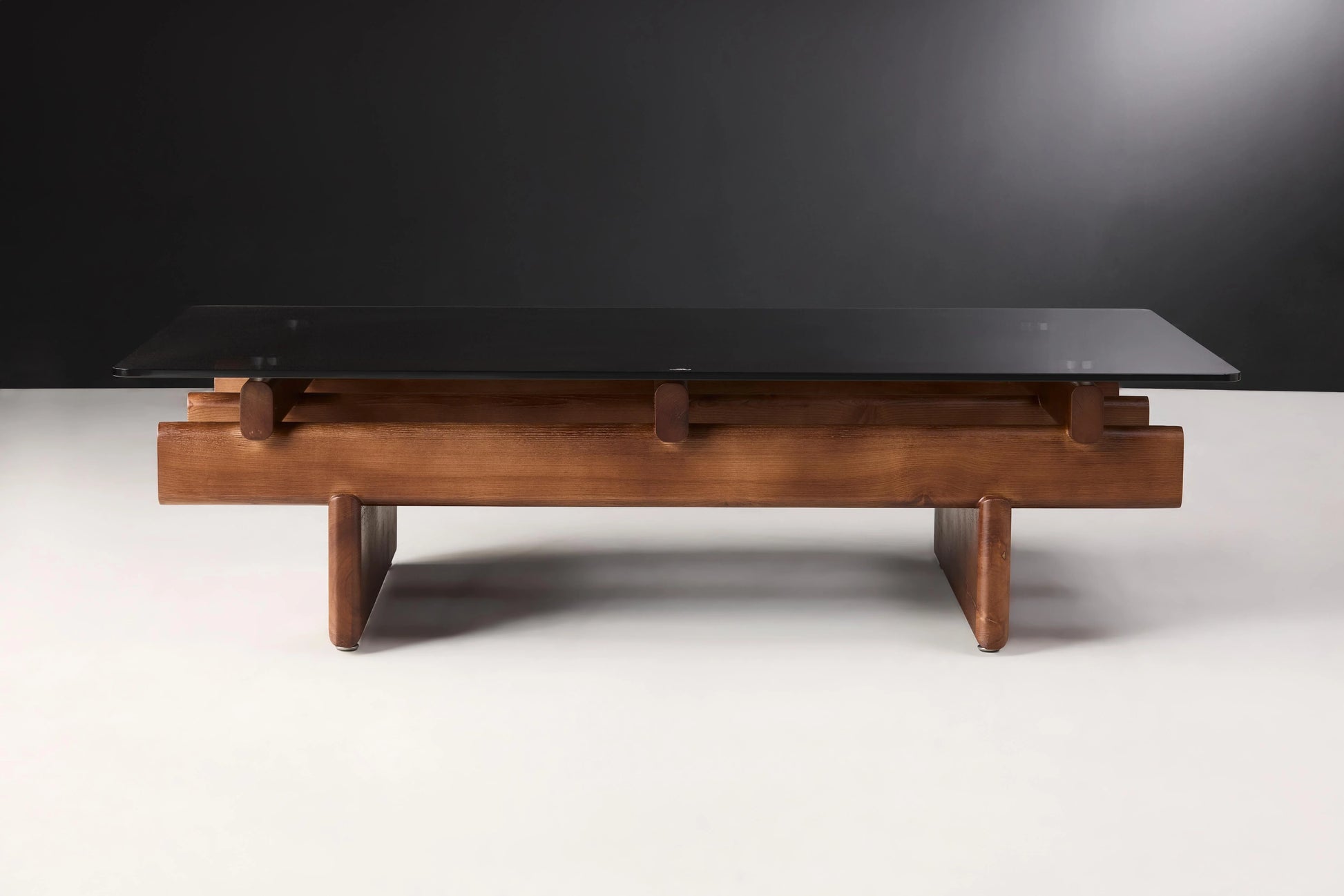 Dana Black Glass Top Coffee Table Side View
