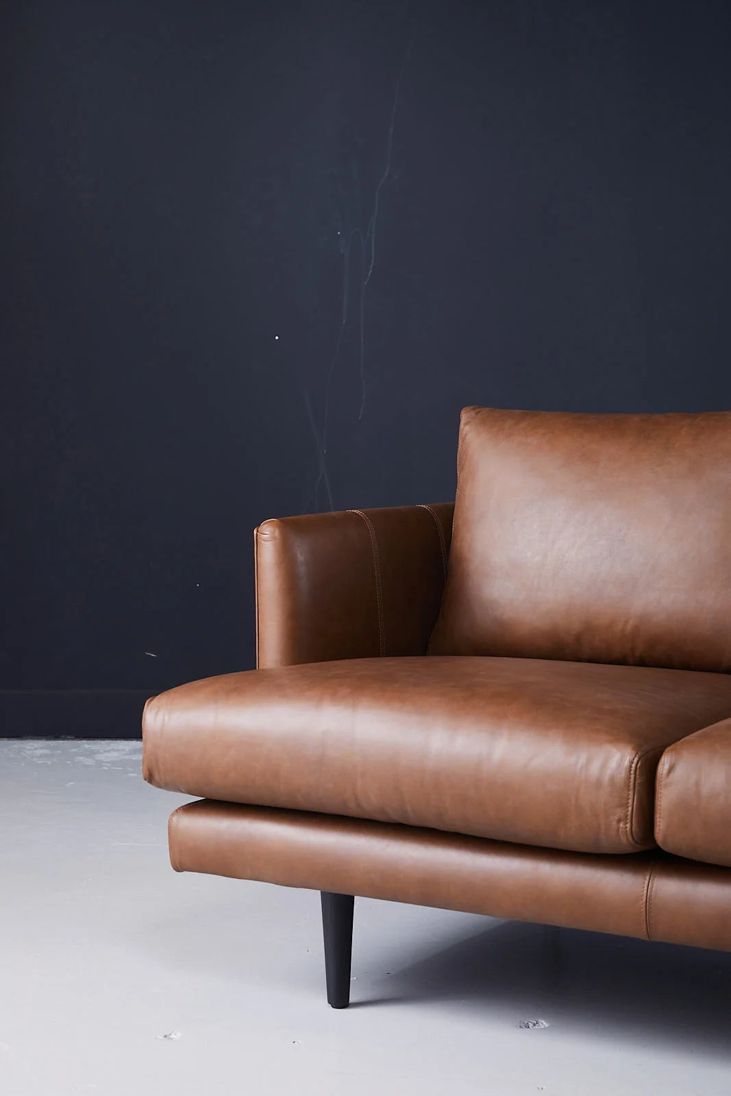 Duster 3 Seater Sofa Closeup Brown Armrest Detail