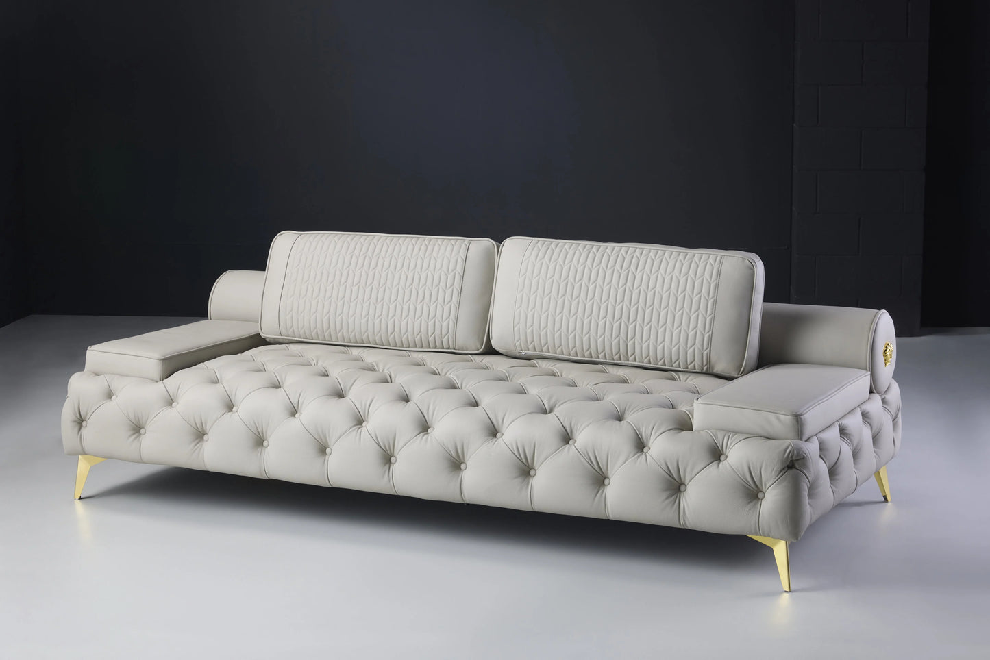 Elegant Mars 3 Seater Leather Sofa Display