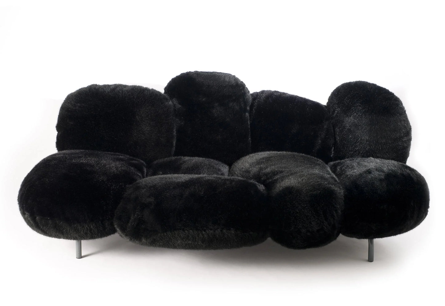 Fern Exquisite Black Faux Hair Sofa – Luxurious Design