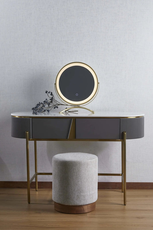 Flora Dressing Table With Mirror and Marble Top Elegance