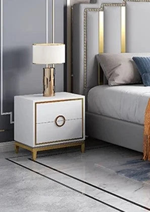 Flora White Bedside Table Close-up Display