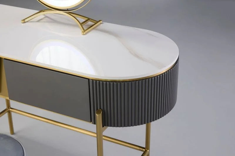 Flora White Marble Dressing Table Classic Design