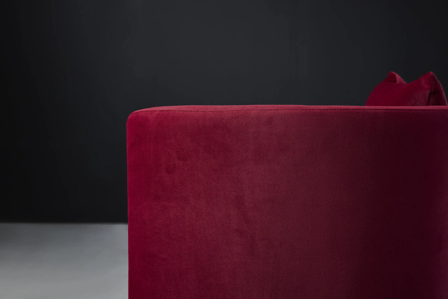 Gia Burgundy Sofa Fabric Red Detail Work