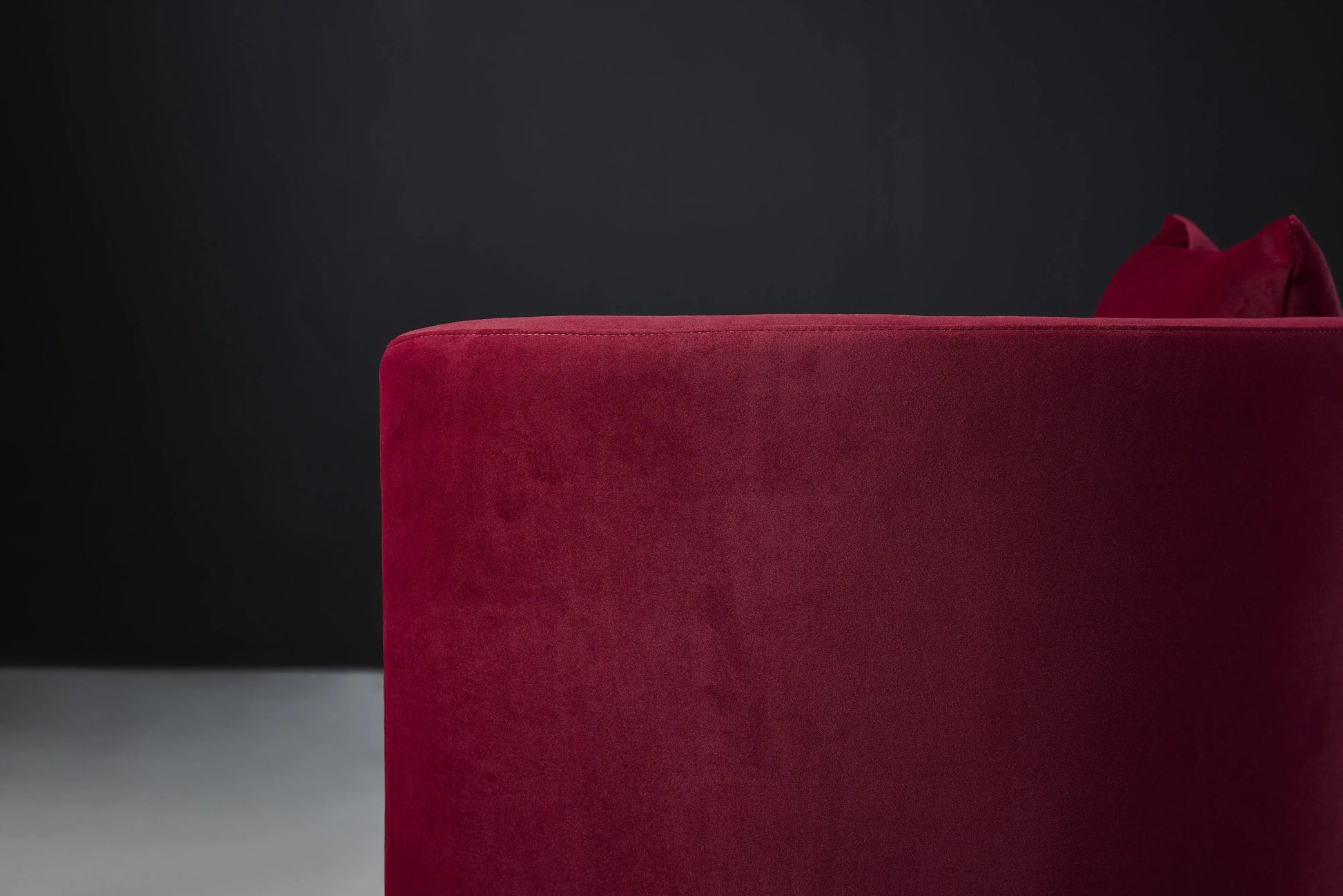 Gia Burgundy Sofa Fabric Red Detail Work