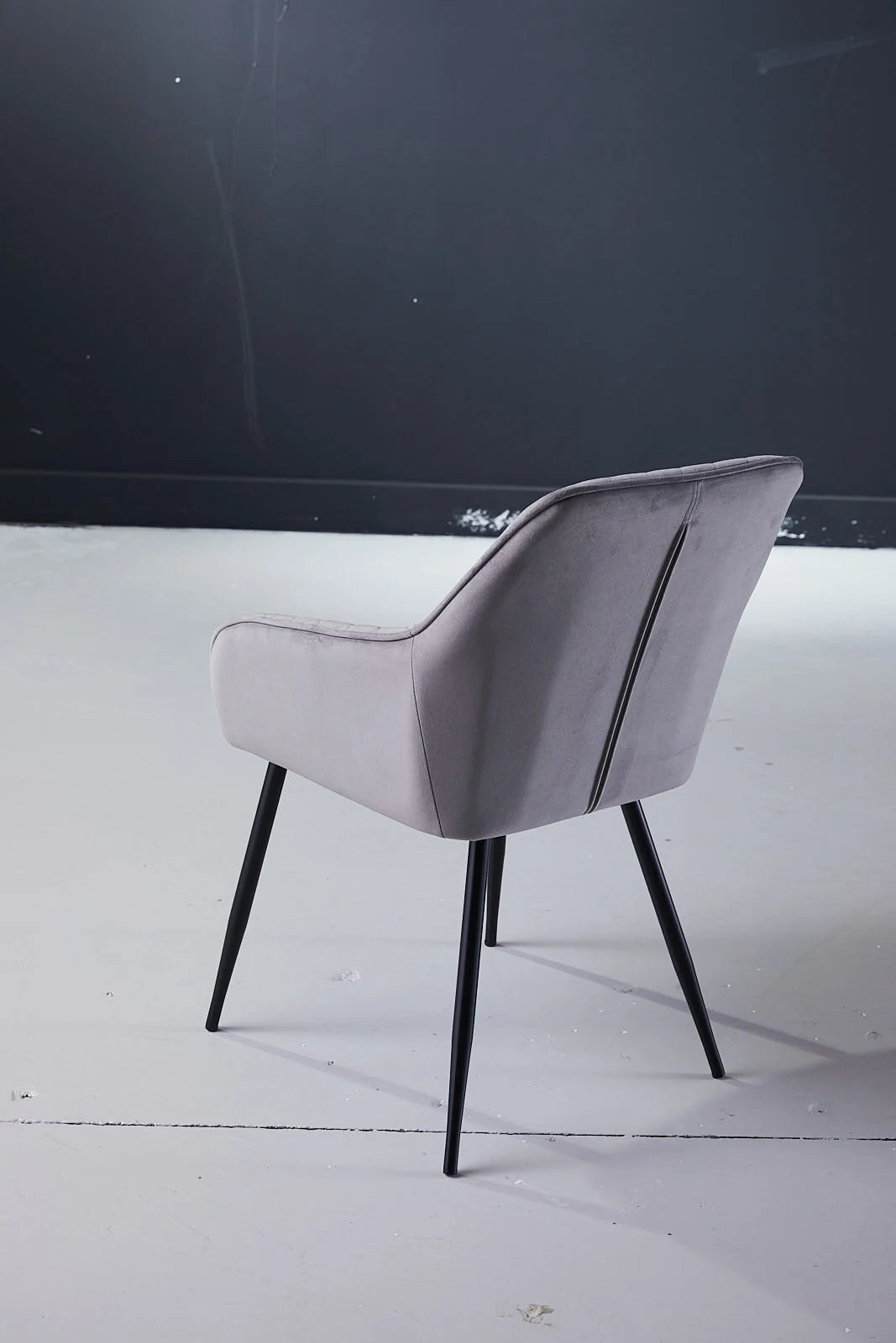 Hakon Grey Dining Chair Close-up Back View