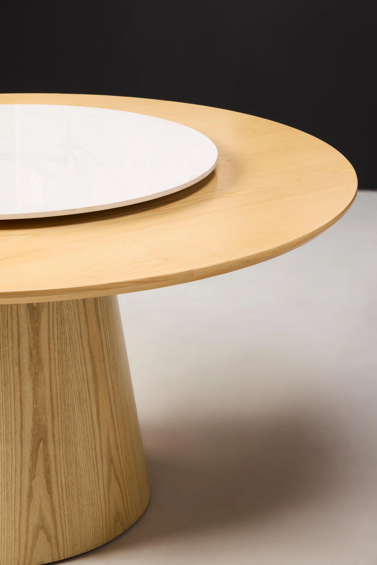 Hedda Light Wood Round Dining Table - Right Half Display