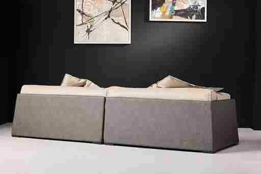 Hugo 3 Seater Taupe Sofa Back View