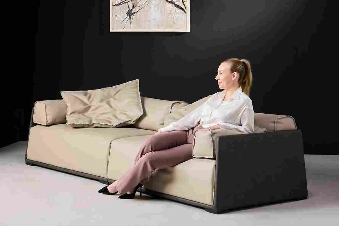 Hugo 3 Seater Taupe Sofa in Living Room Setting