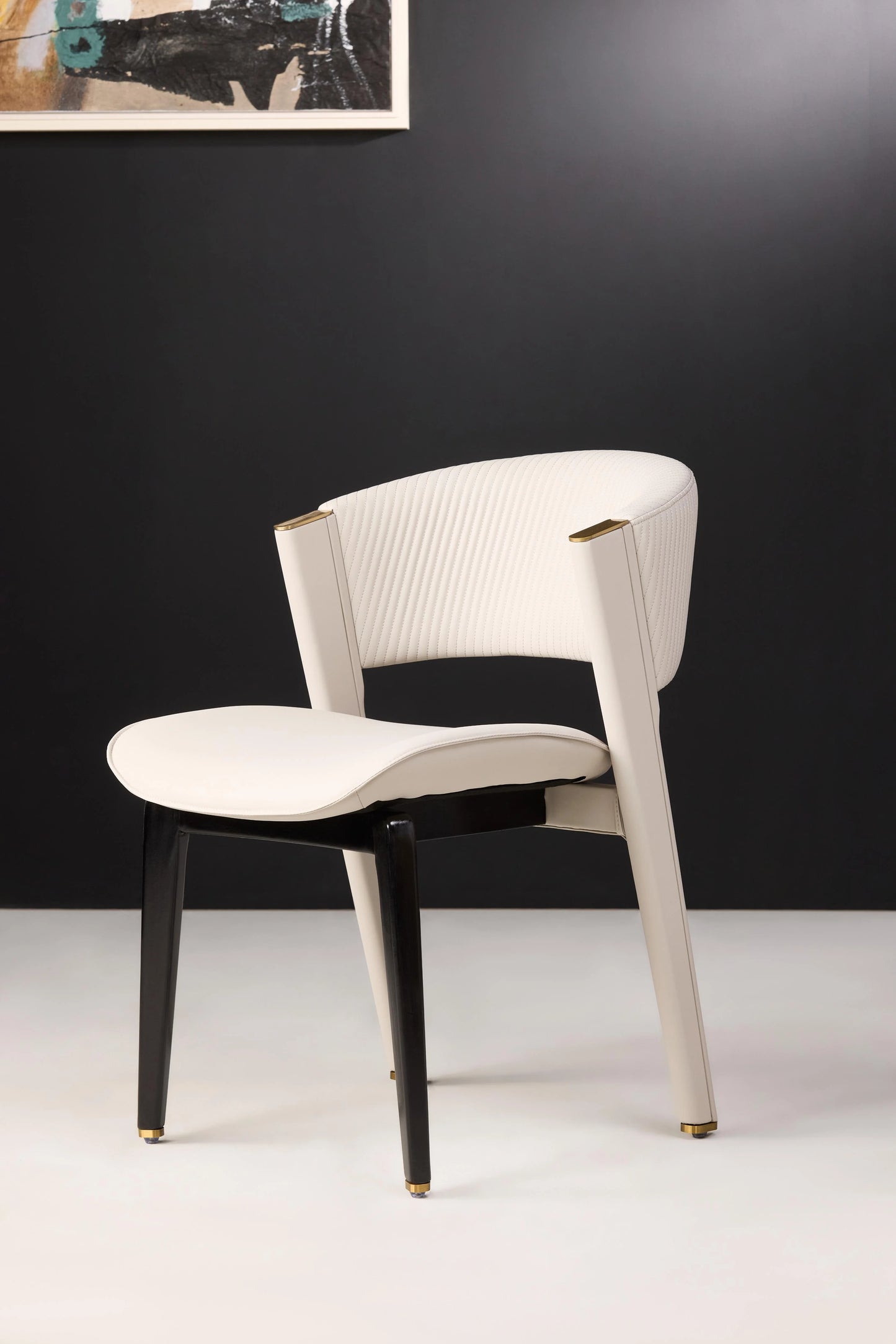 Iben Silicone Leather Dining Chair Front View
