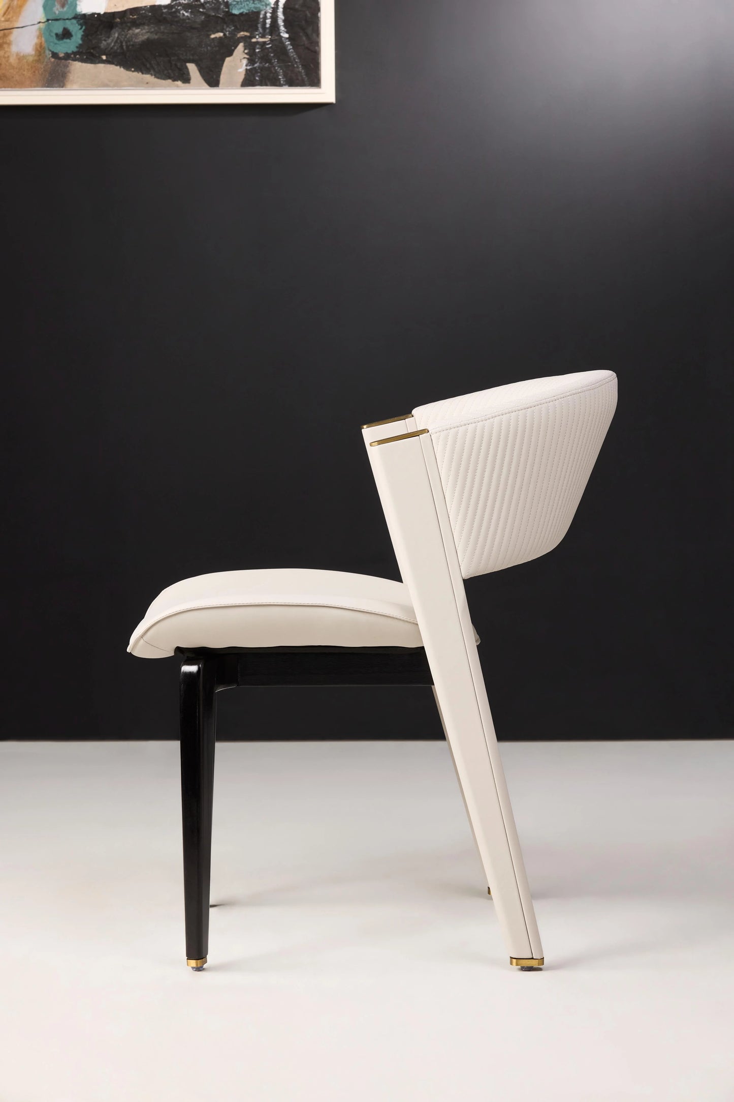 Iben Silicone Leather Dining Chair Side View