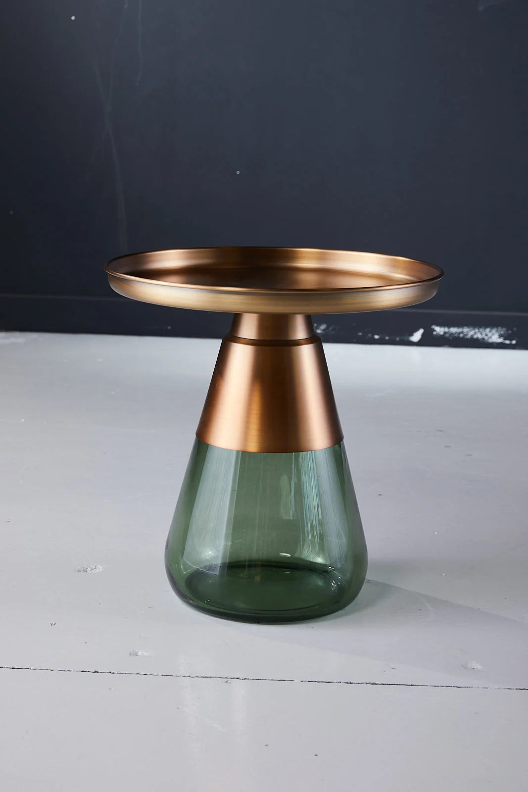 Iron Tray Side Table With Tempered Glass Base
