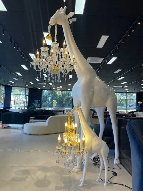 Large White Giraffe Floor Lamp