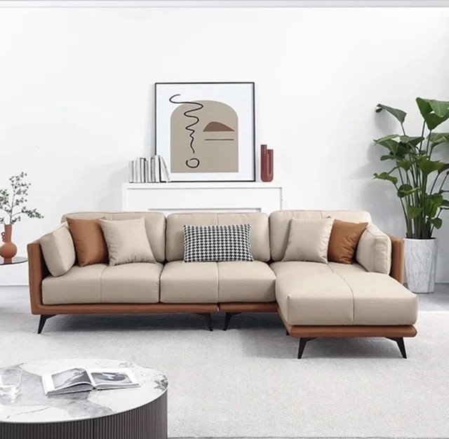 Livingroom Setup With Robert 3 Seater Sofa Taupe and Tan