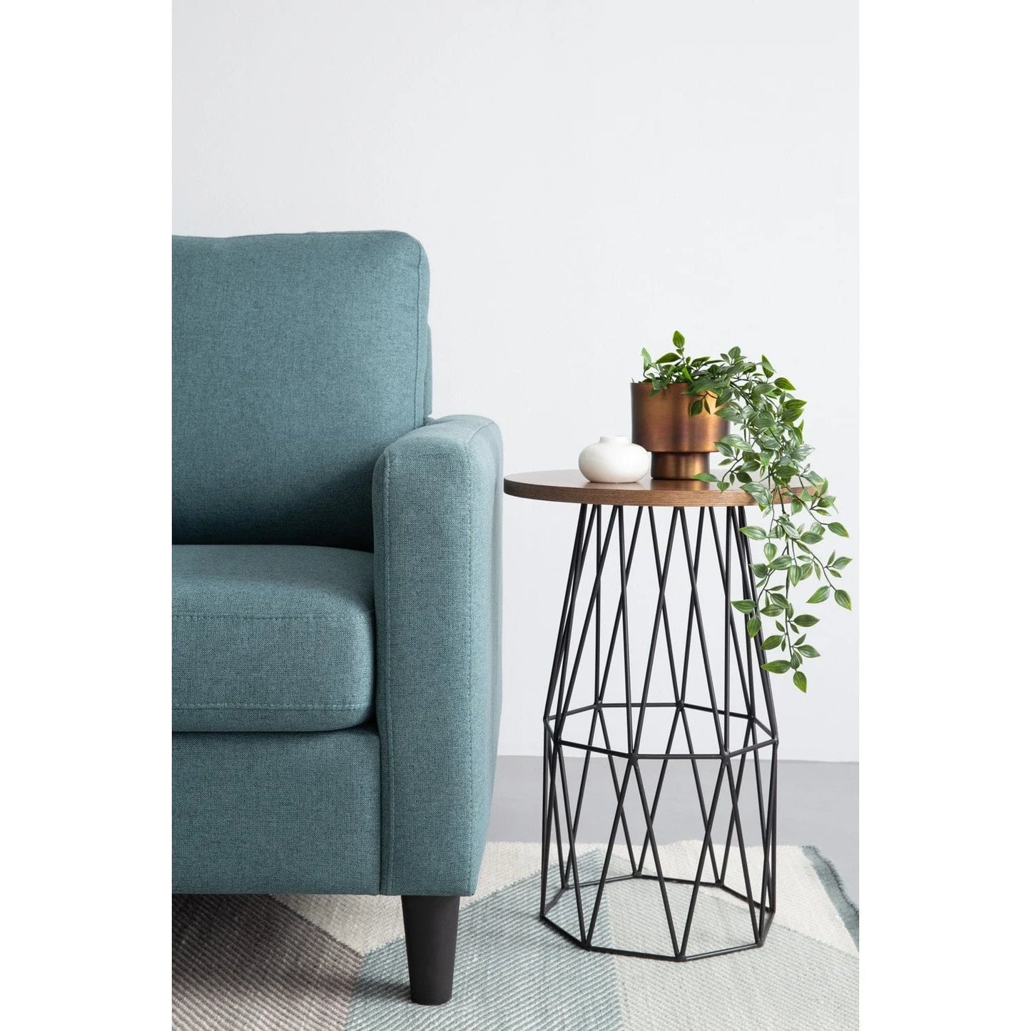 Lozenge Round Side Table in Living Room Setting