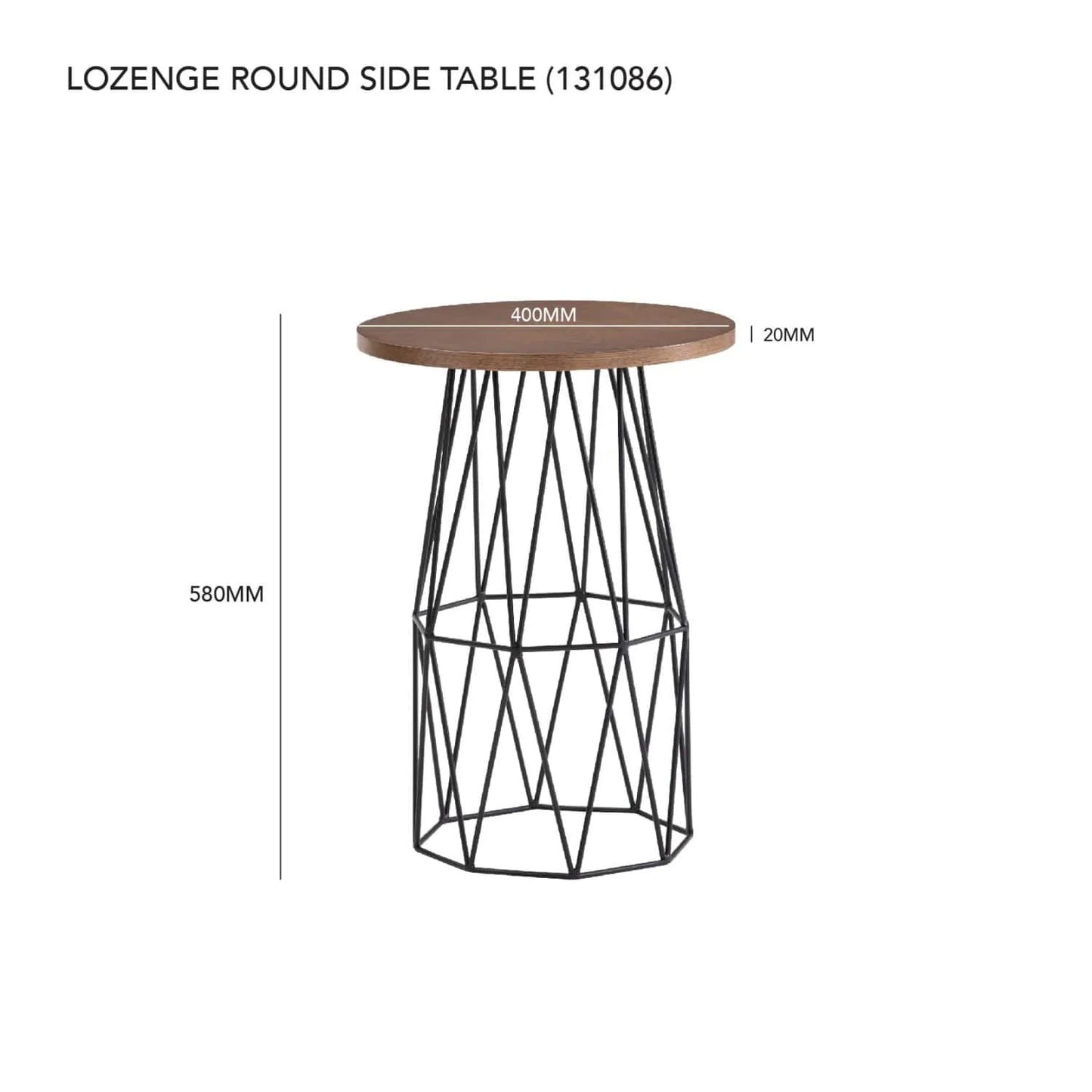 Lozenge Round Side Table Measurements Guides