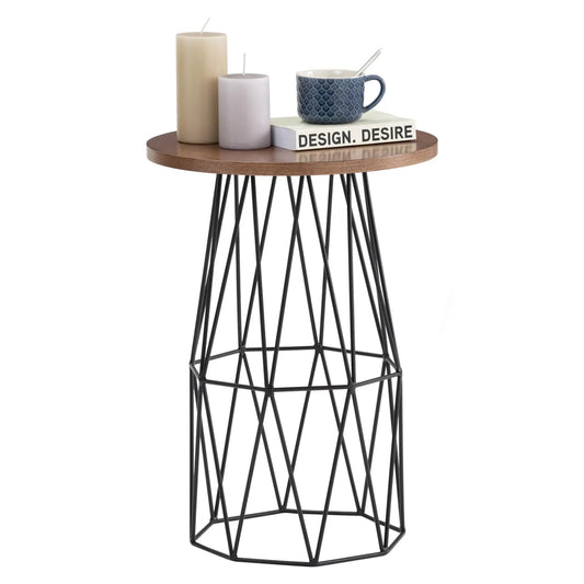 Lozenge Round Side Table With Modern Decor Accents