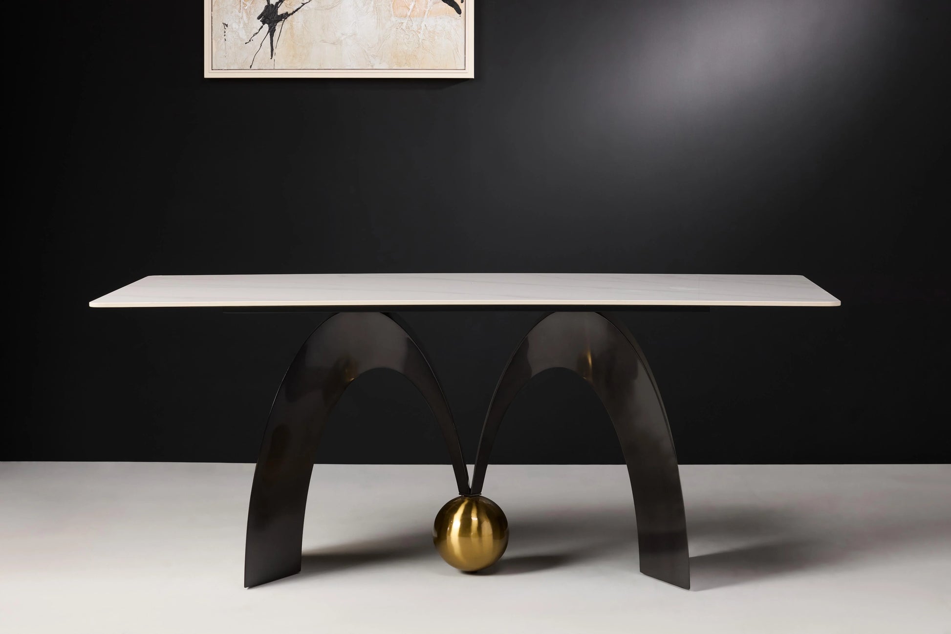 Luz 6 Seater White Dining Table - Side View