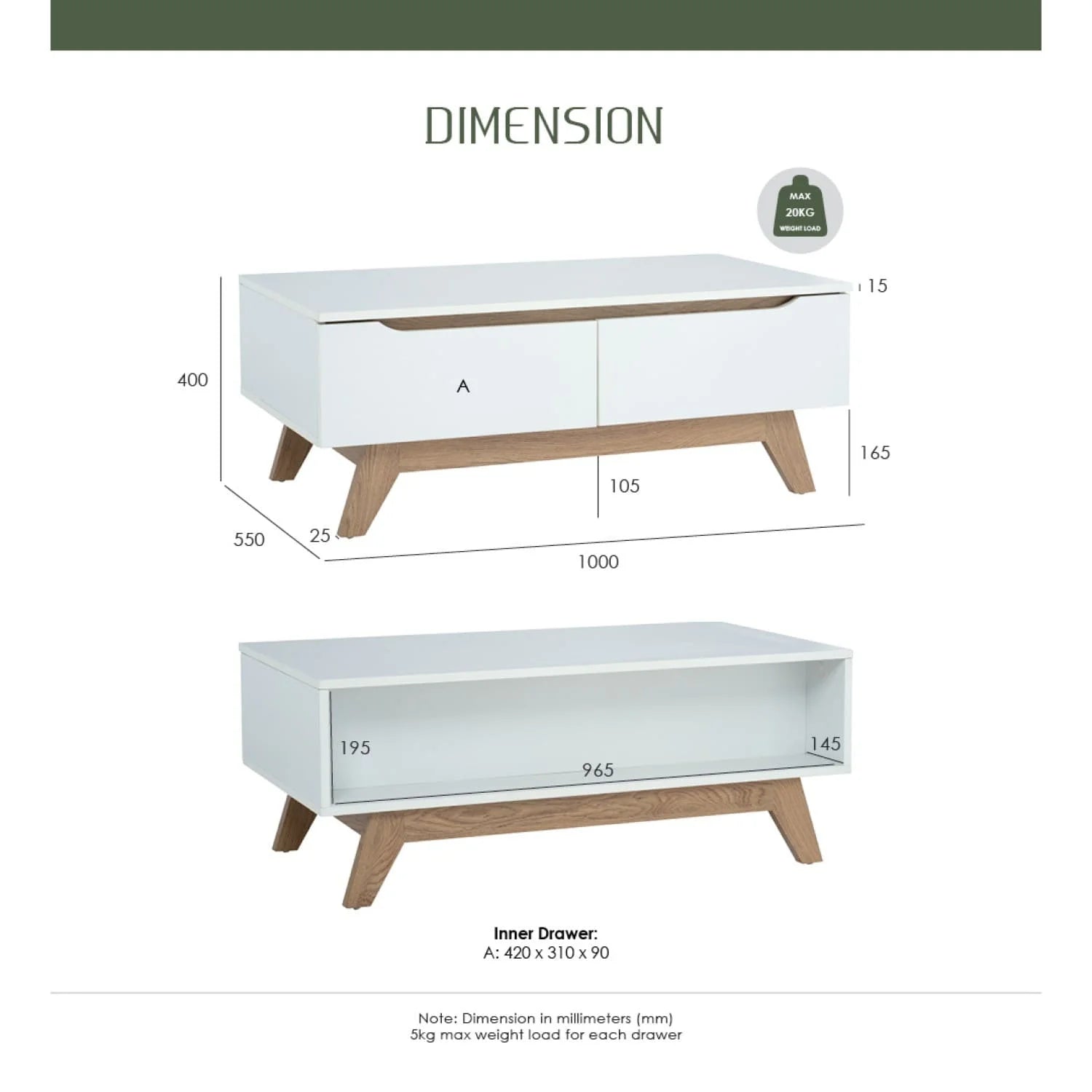 Mando Coffee Table - Diameter Guides