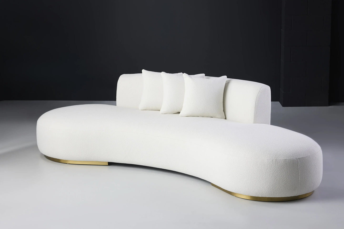 Marissa White Fabric Couch Display