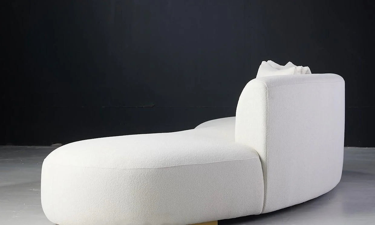 Marissa White Fabric Couch - Back View