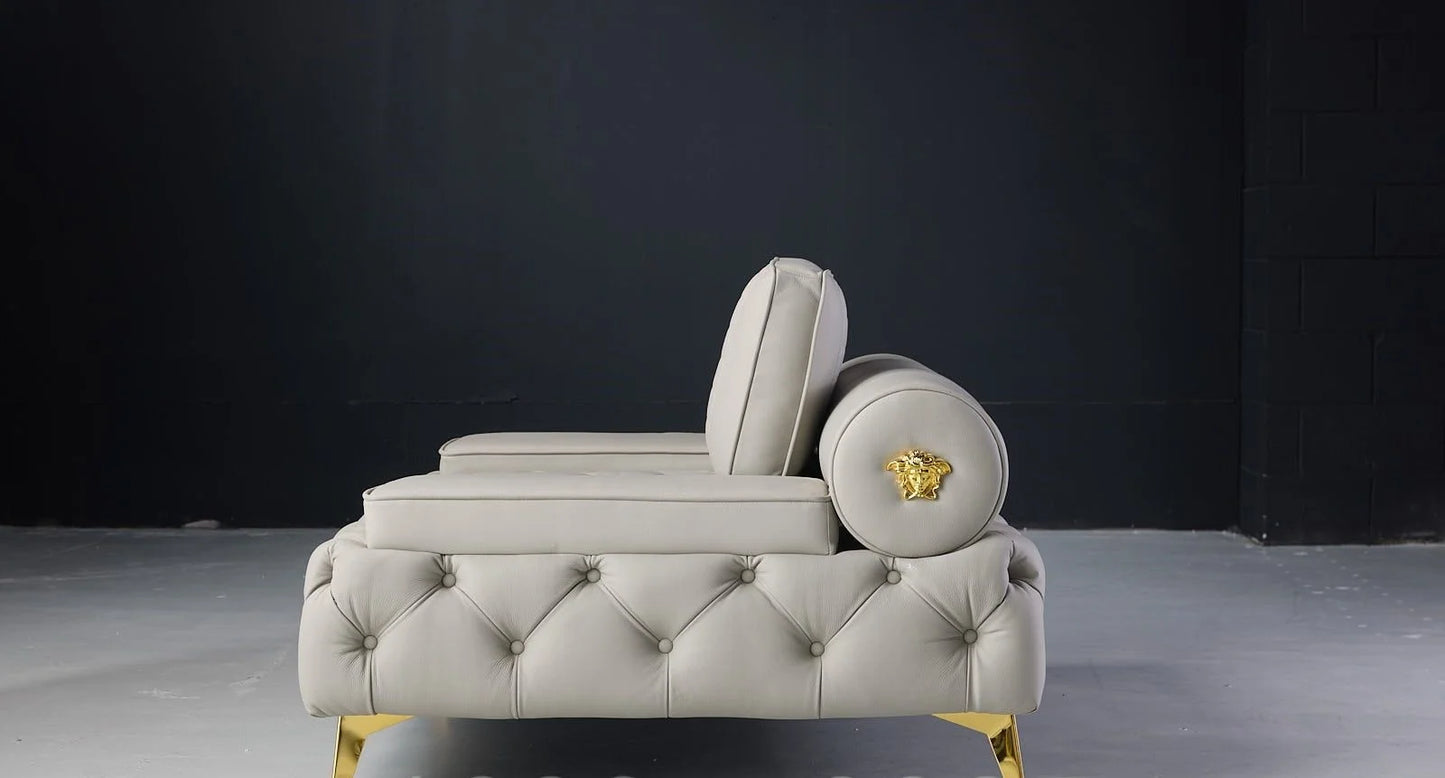 Mars 1 Seater Leather Sofa - Side View