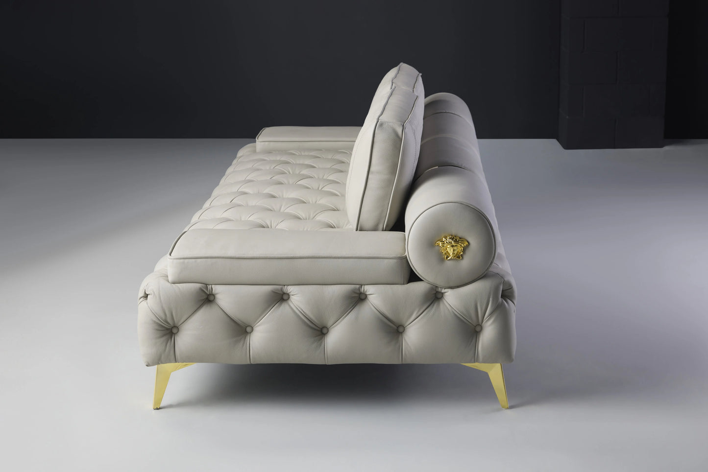 Mars 3 Seater Leather Sofa - Side View