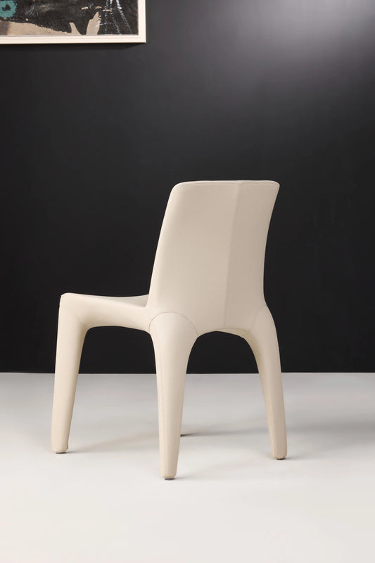 Nele Pu Leather Dining Chair - White
