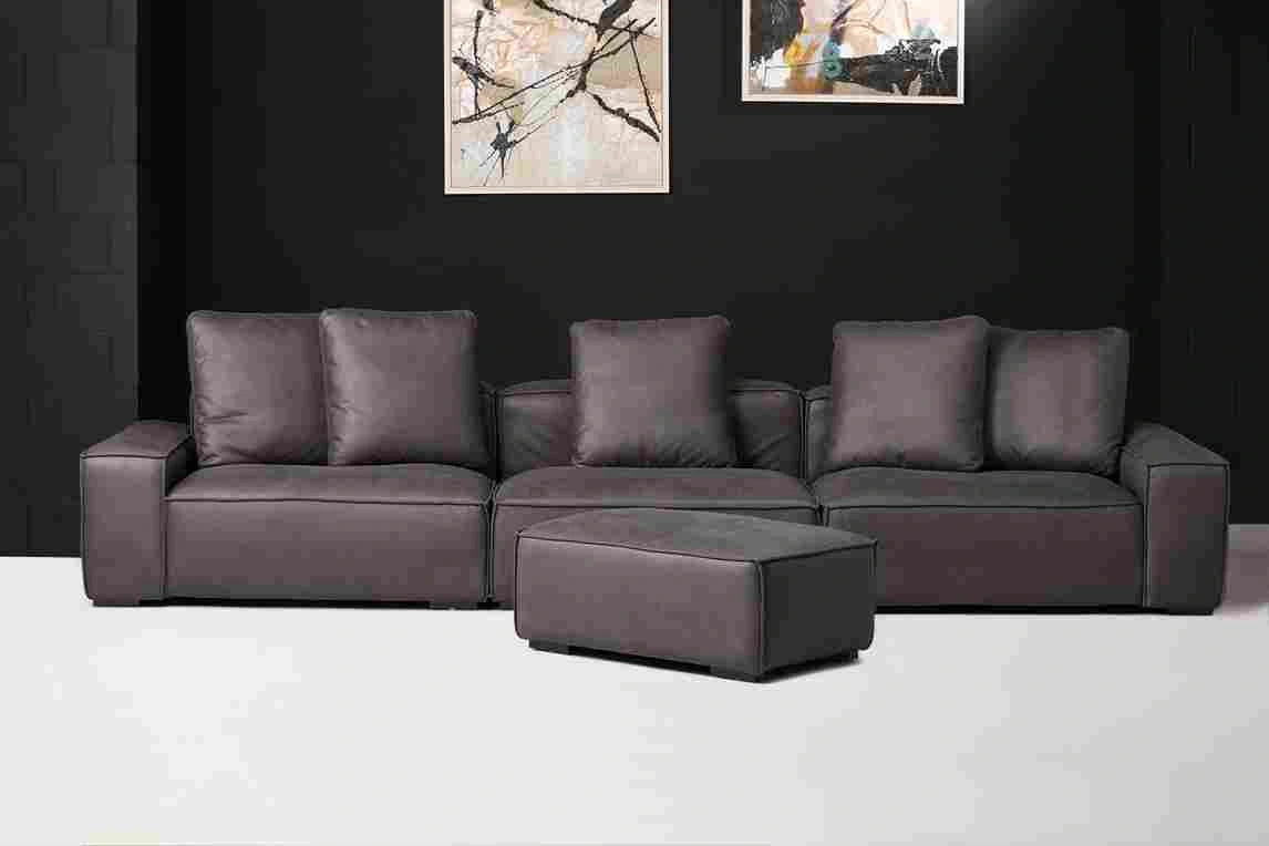 Nico 3-seater Sofa in Charcoal - Front View