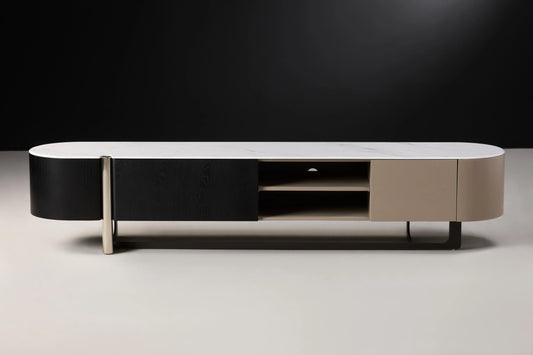 Nicol Tv Unit  - Beige and Black