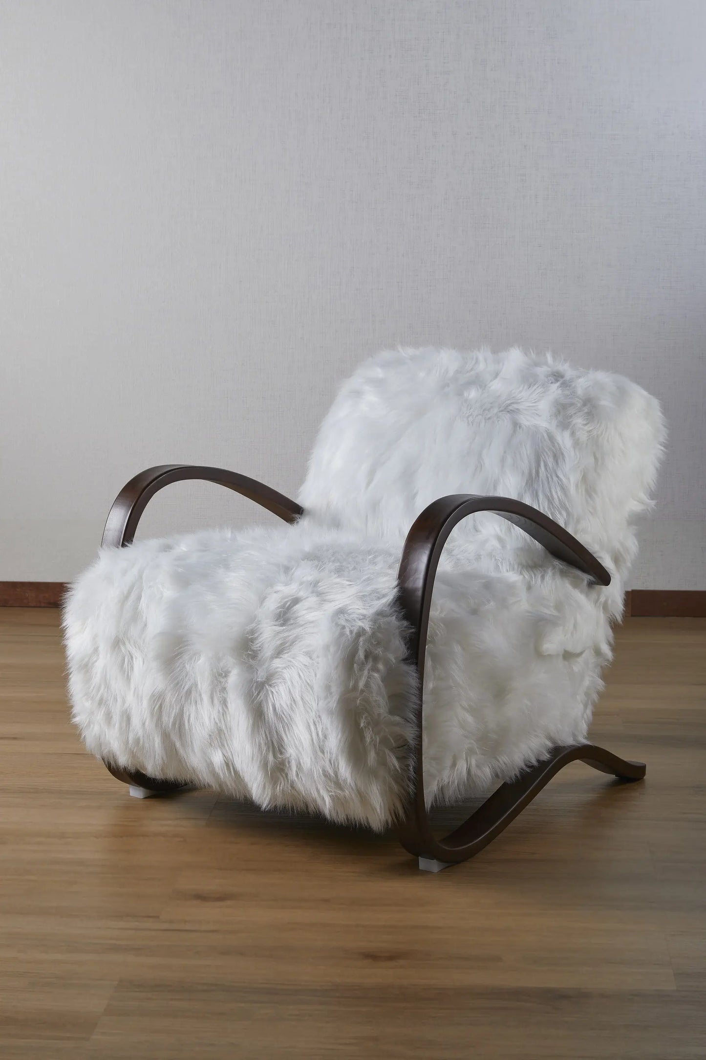 Plush White Moss Chair Display