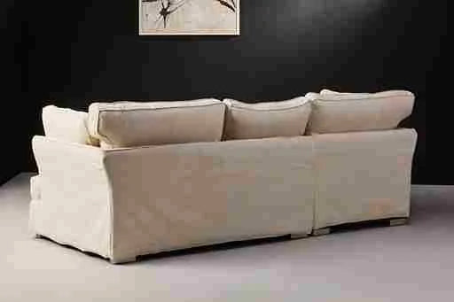 Romy 3-seater Beige Sofa - Back View