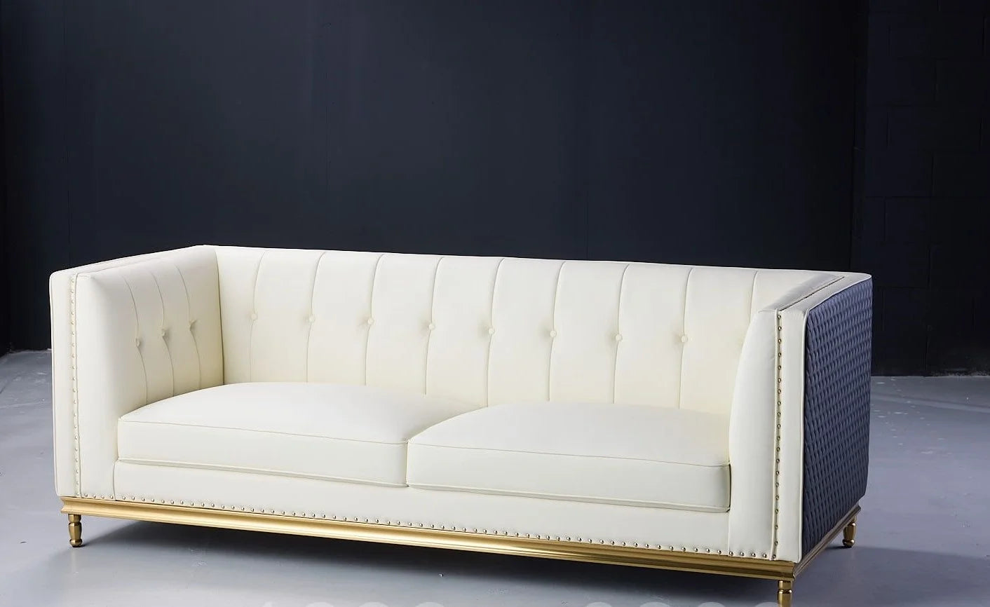 Rowan 3 Seater Leather Sofa - White