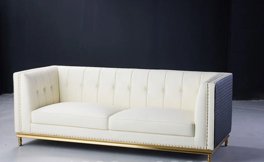 Rowan 3 Seater Leather Sofa - White