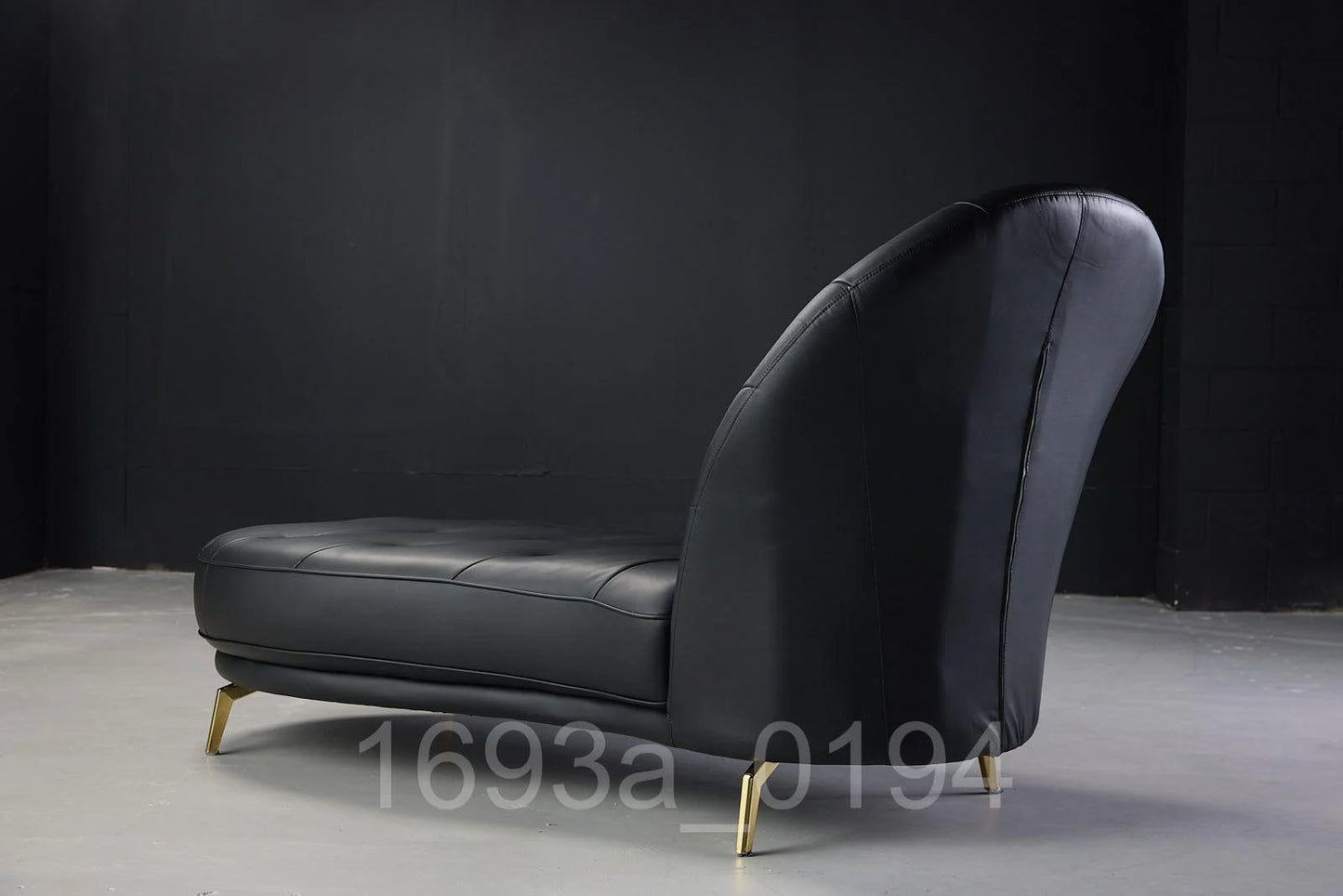 Rowan Black Leather Sofa - Back View