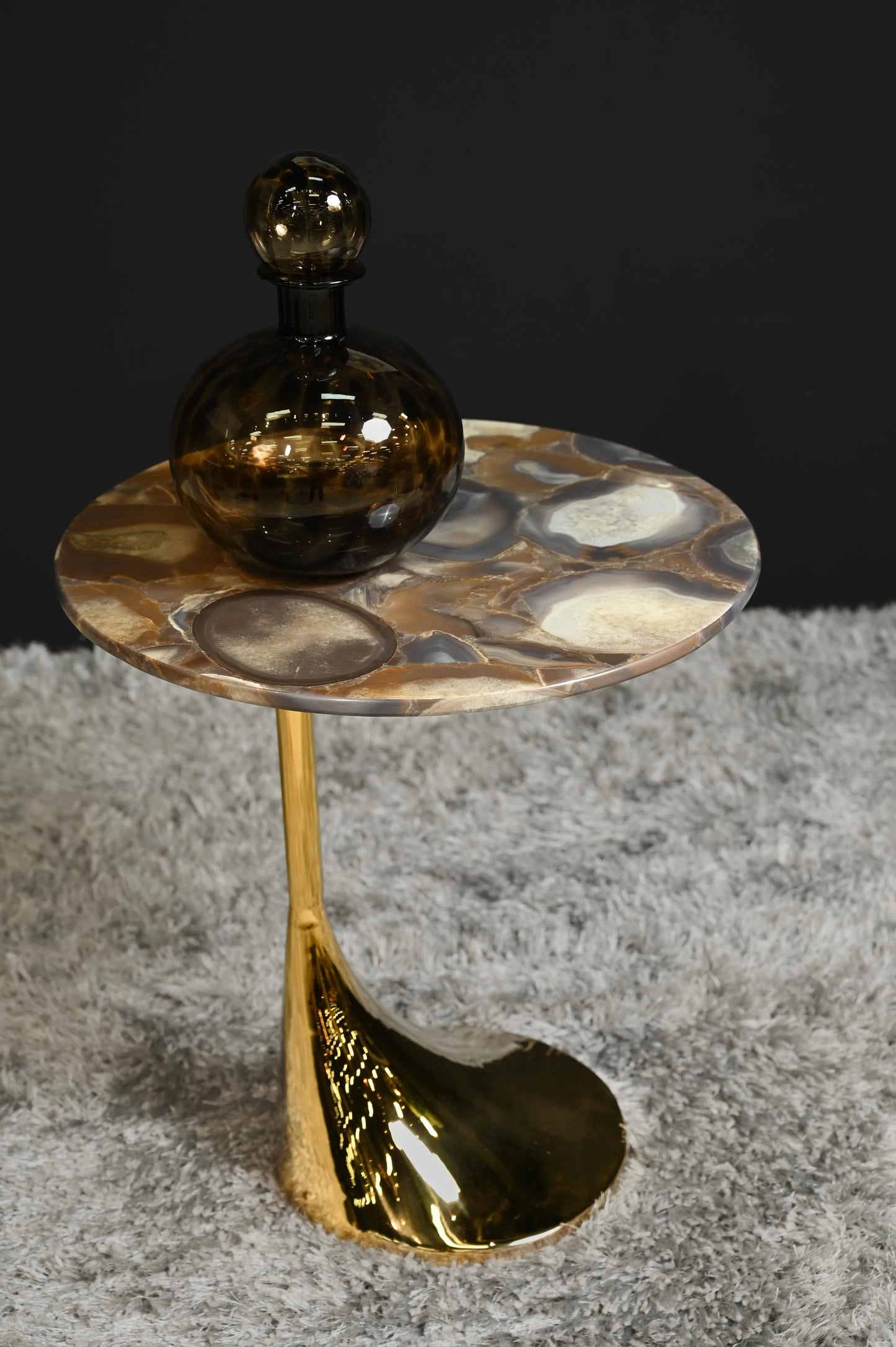 Ruby Side Table Golden Footer Finish