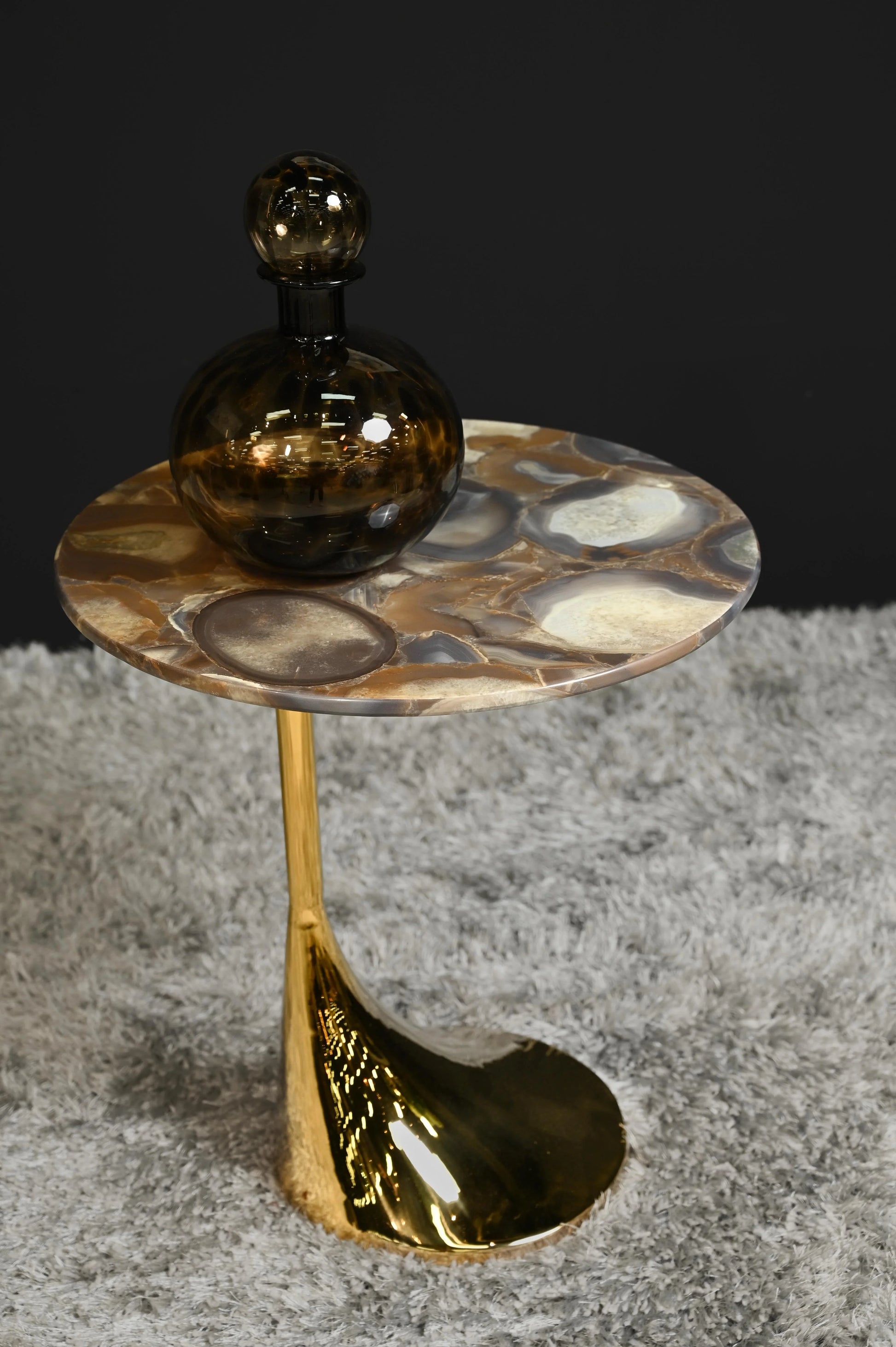 Ruby Side Table Golden Footer Finish