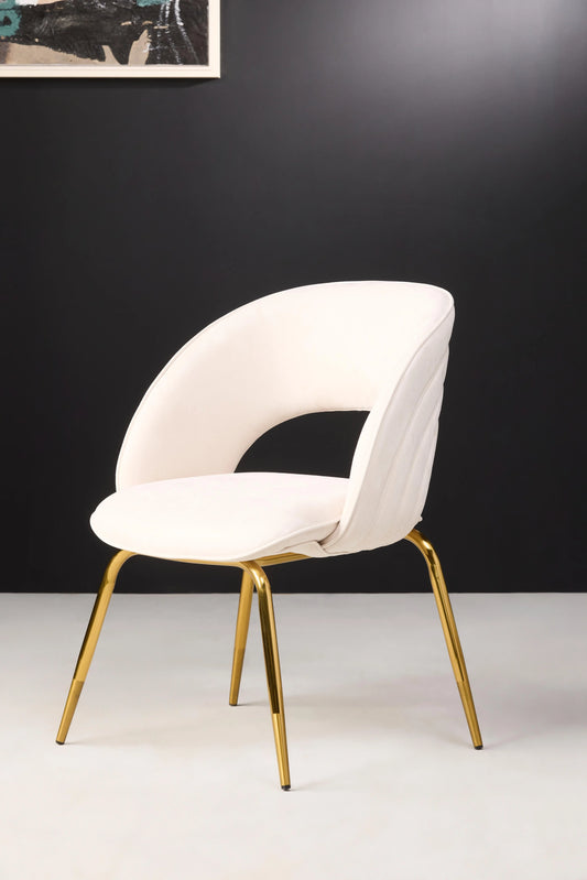 Siv Velvet Dining Chair With Stainless Steel Base